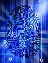Fingerprint on circuit board illustration